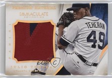 2014 Panini Immaculate Premium Material Prime 9/10 Julio Teheran #3 k8v