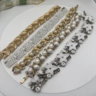 Vintage Trifari Bracelet Jewelry Lot Faux Pearls, Rhinestones, Glass Gold Tone