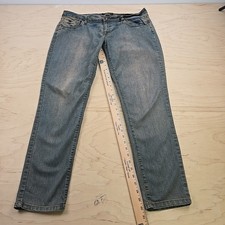 South Pole Jeans Stretch Tapered Leg Rhinestone Pockets Zip Fly Sand Women 17