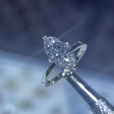 Certified 1.5 Carat Marquise Cut  Lab Grown Diamond Solitaire Engagement Ring