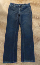 Chicos Womens 1 M 8 So Slimming Girlfriend Jeans Stretch Dark Blue Bling EUC