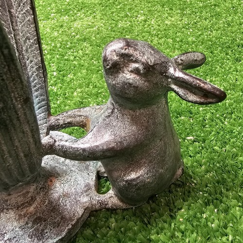 Figura portavelas vintage de bronce fundido de latón pátina conejito conejo Andrea Sadek - Imagen 3 de 6