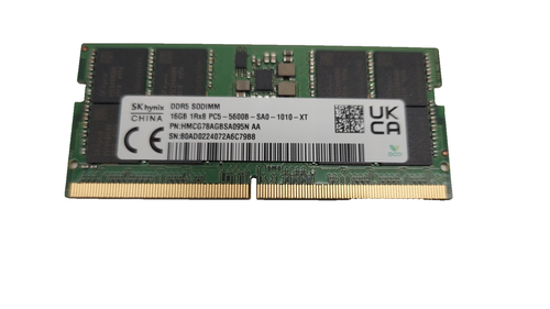 Barrette Mémoire RAM Hynix 16 Go DDR5 SoDIMM PC5-5600B Pour Ordinateur Portable - 1.1V