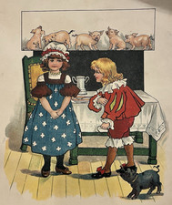 Antique Nursery Rhyme Prints in Book - Excellent to Frame for Nursery Decor