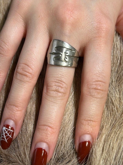 Vintage Silver Thunderbird Ring Native American S… - image 3