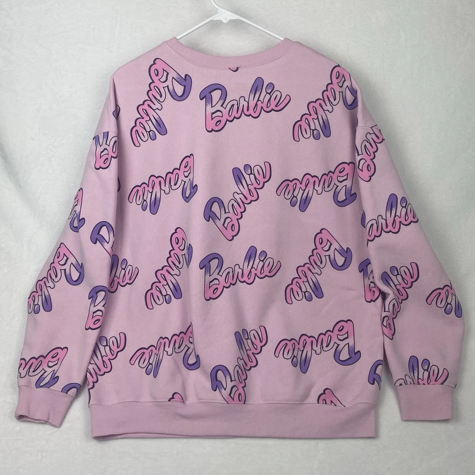 Barbie Gráfico Estampado Suéter Mujer XXL 2XL Rosa Cuello Redondo Sudadera Pullover Foto 3 de 4