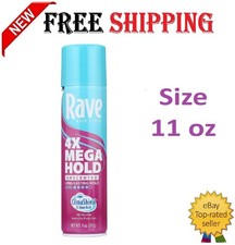 Rave 4X Mega Hold Hair Spray, All-Weather with Vitamin-Rich Formula, 11 oz