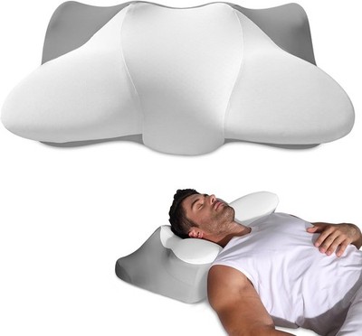 Extra High Loft Cervical Neck Pillow for Broad Shoulders, Firm Contour Memory...