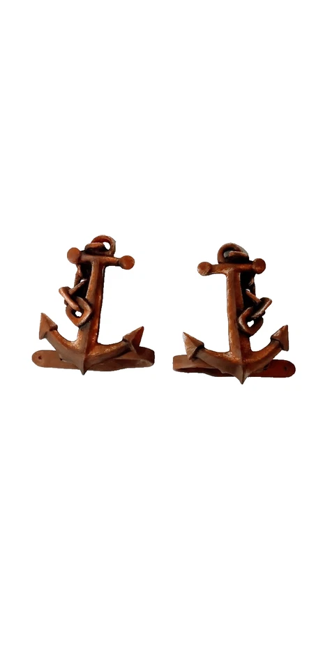 Sea weathered curtain boat anchor tie backs 1 set of 2 plus 4 screws - Image 2 of 4
