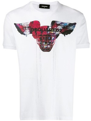 DSQUARED2 GRAPHIC TSHIRT WHITE SIZE M ''NWT''