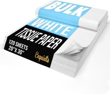 Luxury White Tissue Paper Bulk   120 Sheets, 20" x 30" for Elegant Gift Wrapping