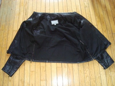 M. JULIAN WILSON LEATHER MENS ZIP UP CAFE RACER MOTO JACKET SIZE