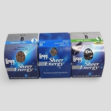 Leggs Sheer Energy Pantyhose Size B Lot Of 3 Taupe Suntan Coffee Control Sheer