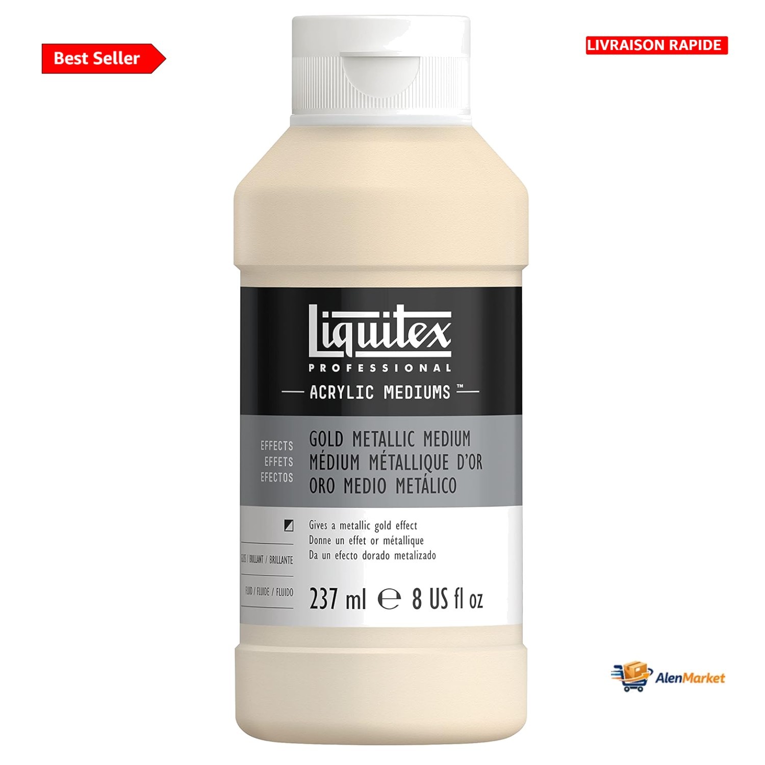 Médium Or Métallique Liquitex Flacon 237ml pour Beaux-Arts et Déco