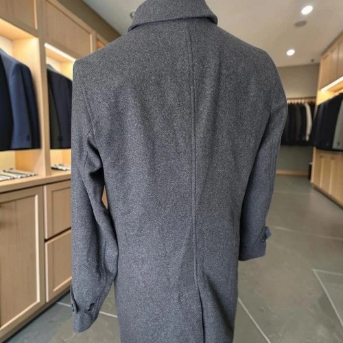 New Banana Republic Mario Bellucci Car Coat Overcoat Medium 38r Wool Blend image 17