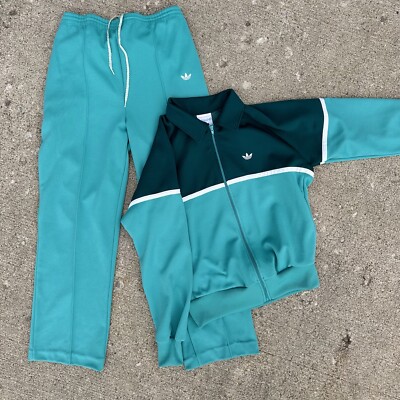 RARE Adidas Adicolor 70s  Tracksuit Green, Size L Color Block