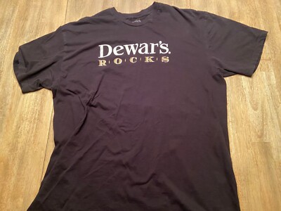 Dewar's Rocks Black XL Extra Large Scotch Whisky Promo Logo T Shirt