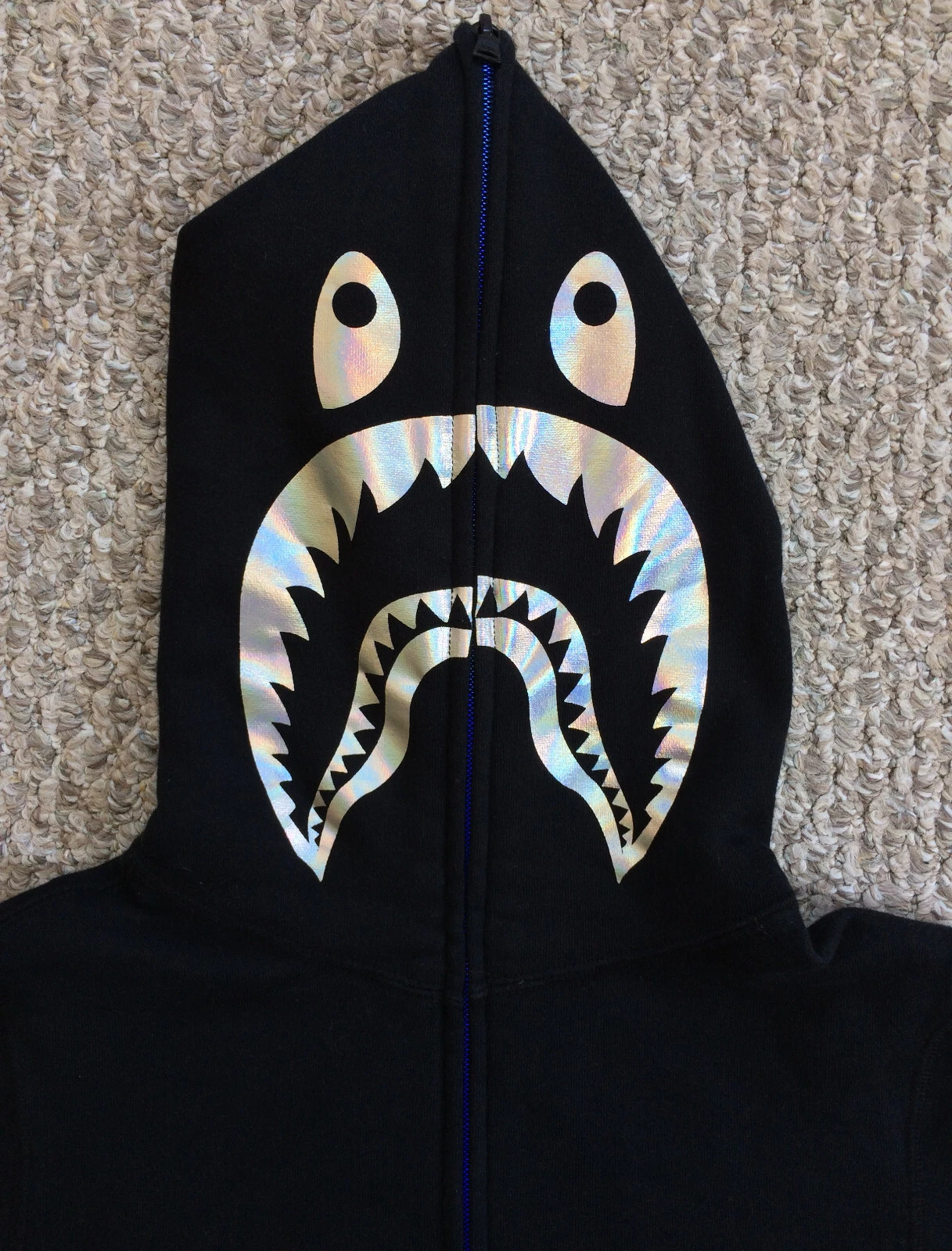 A BATHING APE (BAPE) Felpa con cappuccio e zip intera Bape Iridescent Shark