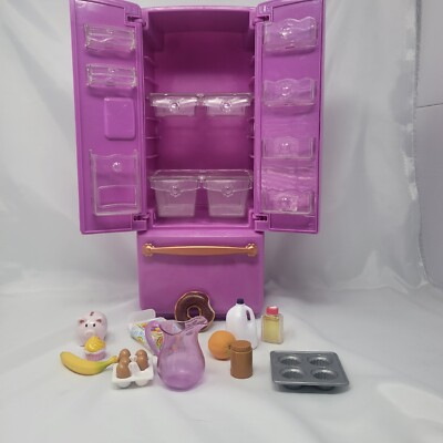 Our Generation Doll Purple refrigerator Fridge kitchen American Girl style  toy
