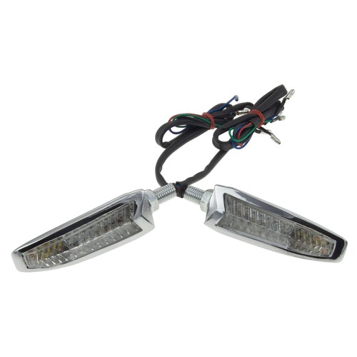 Viper Front Clear Chrome Light Motorcycle Stem LED Stalk Turn Signal Marker - Picture 1 of 5