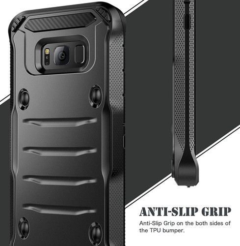 Samsung Galaxy S8+ Plus Case E LV Belt Swivel Clip / Kickstand - Dual Layer A... - Picture 3 of 5