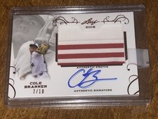 COLEMAN COLE BRANNEN 2016 Leaf Perfect Game FLAG PATCH AUTOGRAPH #7/10 RED SOX