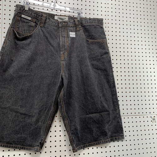 VTG Y2K Rocawear Black Denim Jeans Mens SIZE 40 Jorts Hip Hop FITS 42X16 Baggy - Picture 4 of 17