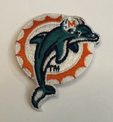 Lot Of 100 Vintage Miami Dolphins TM NFL Old Logo Patch 2 1/2  Tall X 2  Wide
