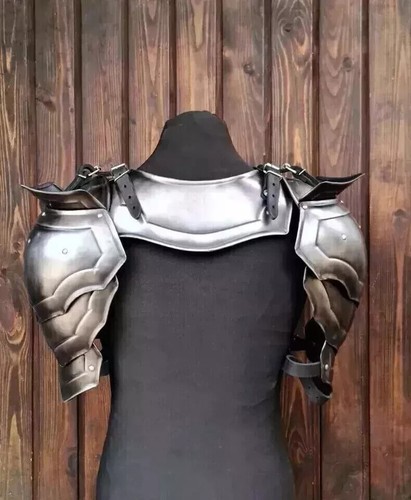 Medieval Pauldrons Shoulder Gorget Armor Knight Larp Reenactment Halloween - Picture 5 of 10