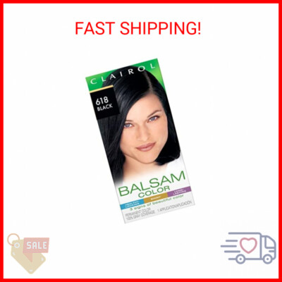 Clairol Balsam Permanent Hair Dye, 618 Black Hair Color, Pack of 1