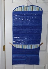 HOME ESSENTIALS STRIPED HANGING JEWELRY ORGANIZER NEW