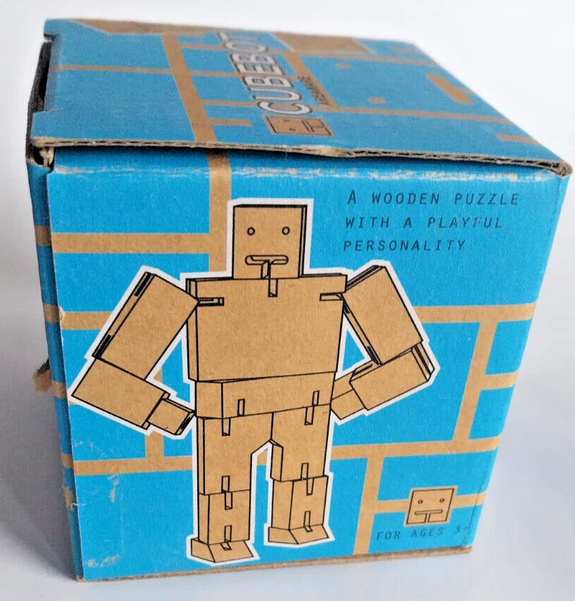 Areaware Cubebot / Spielzeugroboter, Holzpuzzle, klein, aus Buchenholz - Bild 3 von 4