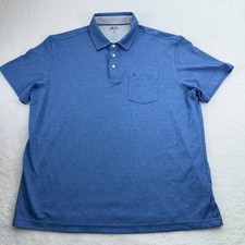 IZOD Saltwater Polo Shirt Mens Extra Large Blue Hawaiian Performance Stretch