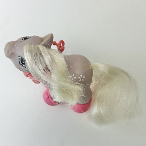 Vtg 1984 Hasbro G1 My Little Pony MLP Baby Blossom Flower Lavendar White w Shoes - Picture 7 of 13