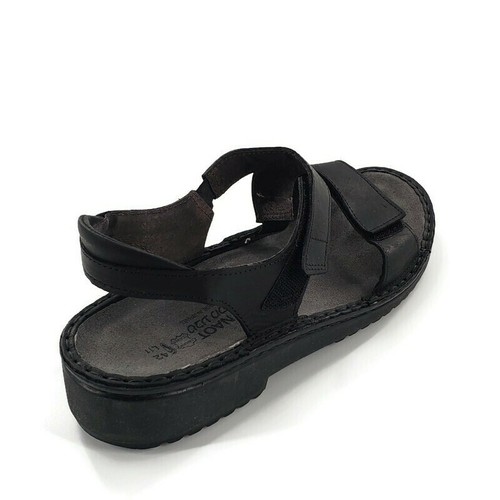 NAOT Sandals Black Leather Womens Size 11 - 11.5 US 42 EU Ankle Strap Sandal - Picture 5 of 12