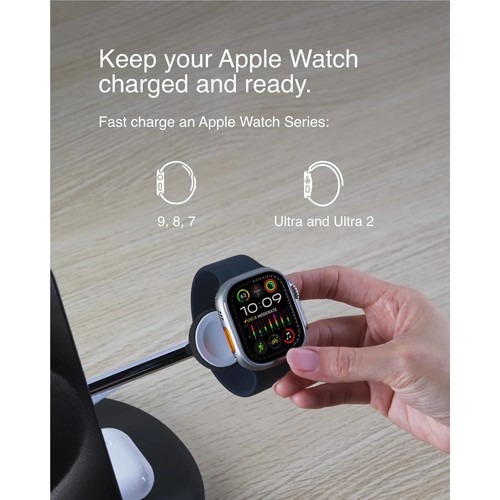 New BoostCharge Pro 3-in-1 Magnetic Wireless Charging Stand with Qi2 15W Black - Photo 4 sur 5
