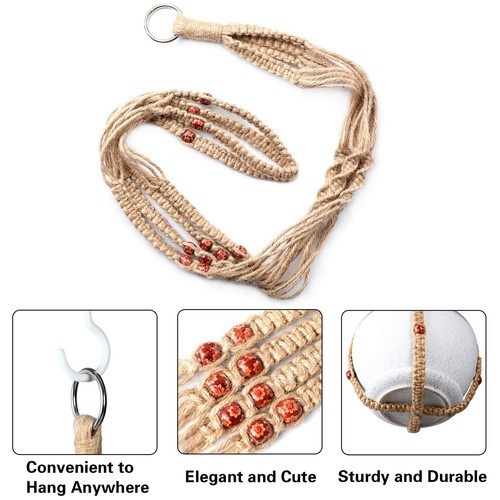 2 Pcs Plant Hangers Hanging Plant Holder for Indoor Outdoor Decor Macrame Hangin - Picture 3 of 7