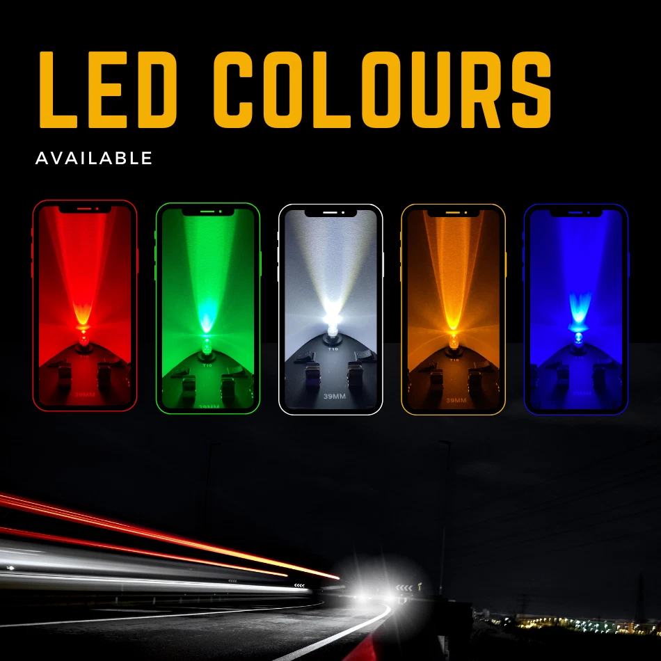 501 T10 Led White Side Light Bulbs W5w Amber Red Green Interior Car Wedge Hid - Image 2 of 4