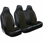FOR CITROEN BERLINGO ENTERPRISE - BLACK QUILTED LEATHER VAN SEAT COVERS 2+1