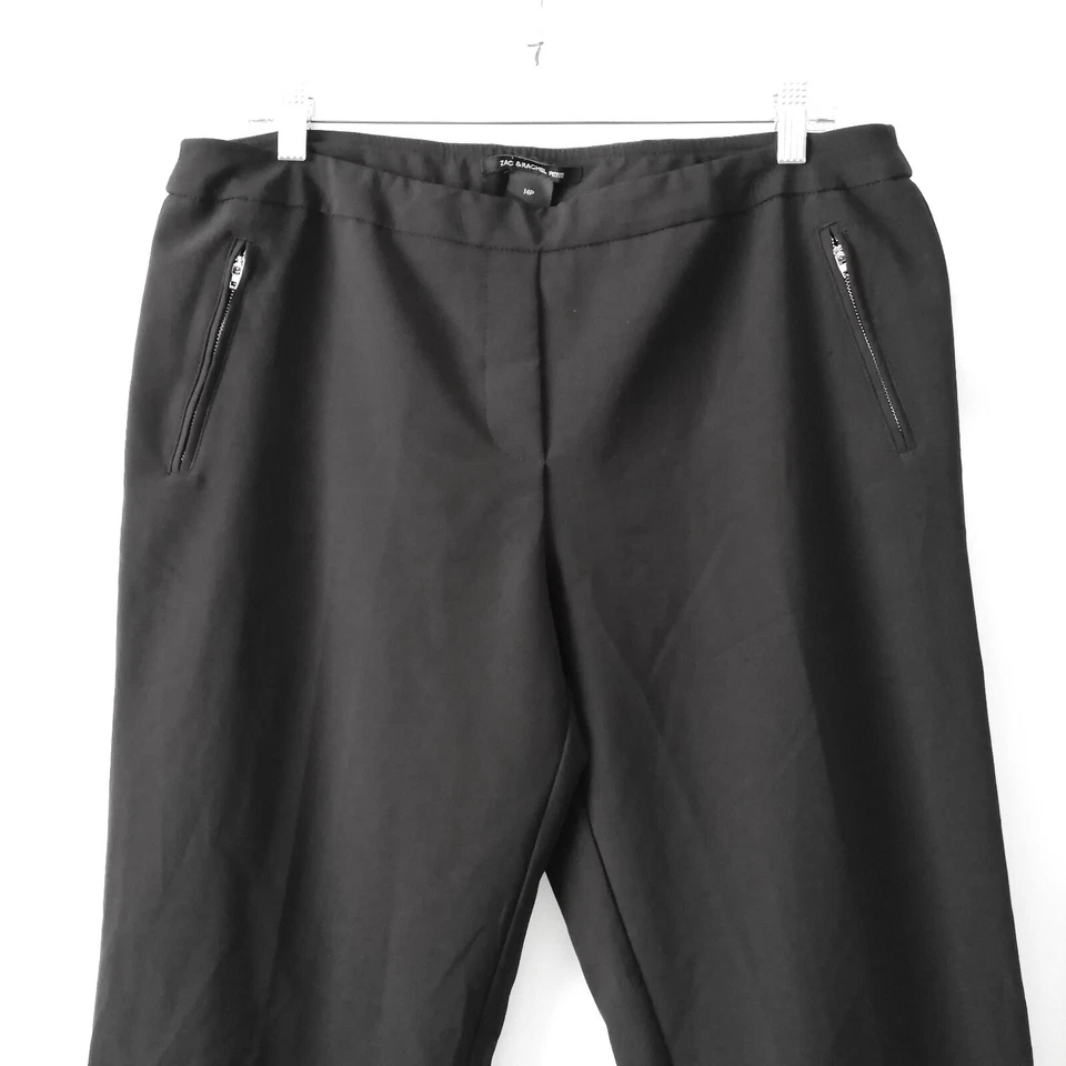Zac & Rachel Womens Black Mid Rise Slim Zip Pocket Ankle Pants Petite Size 14P - Image 2 of 4
