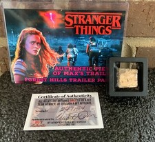 Remolque Stranger Things Max auténtico reliquia de madera ubicación de filmación utilería