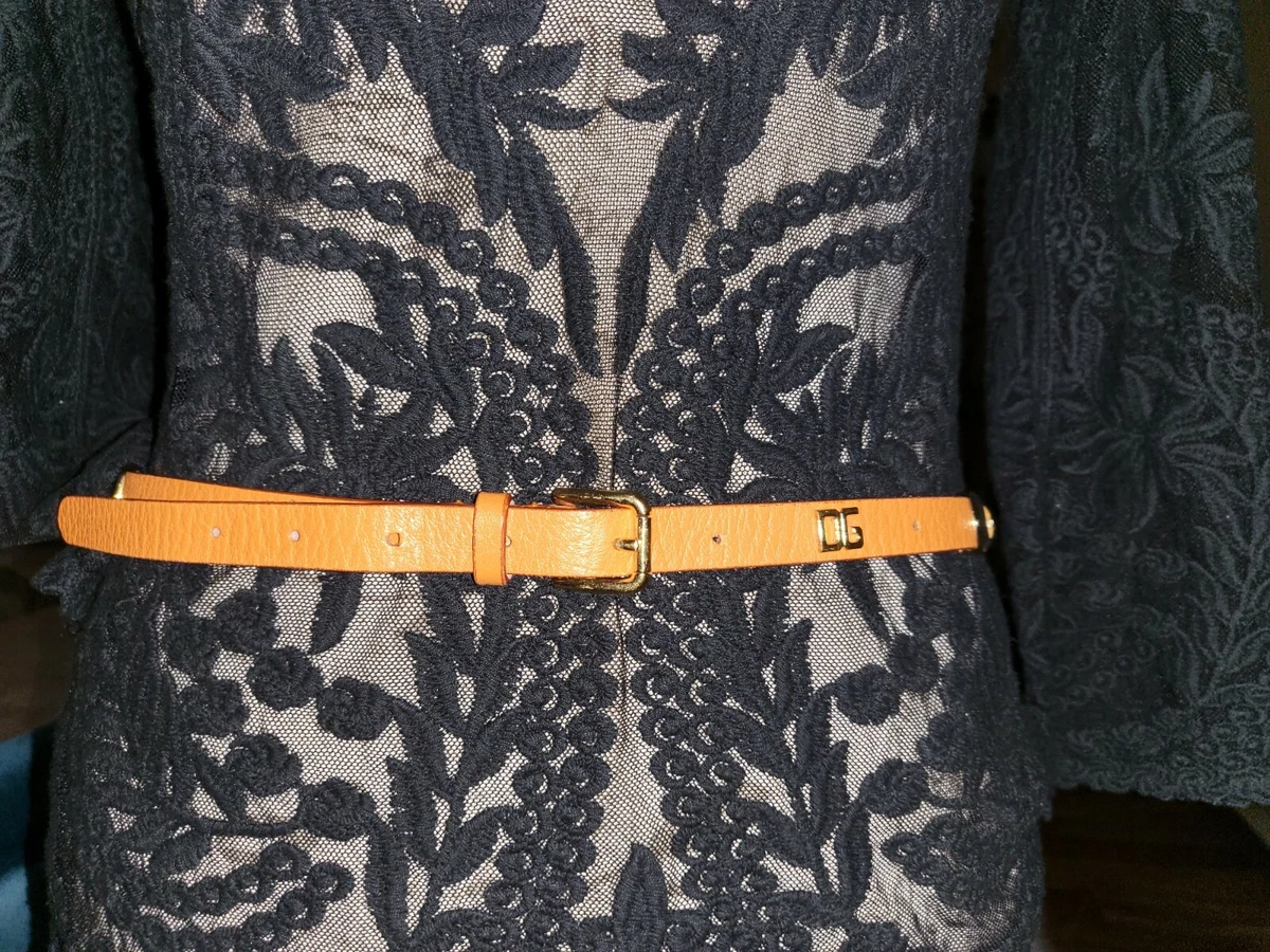 Women D&G orange belt Buy Ladies Orange Leather Belt With Gold Buckle Thin 2.0 Cm  main image 4