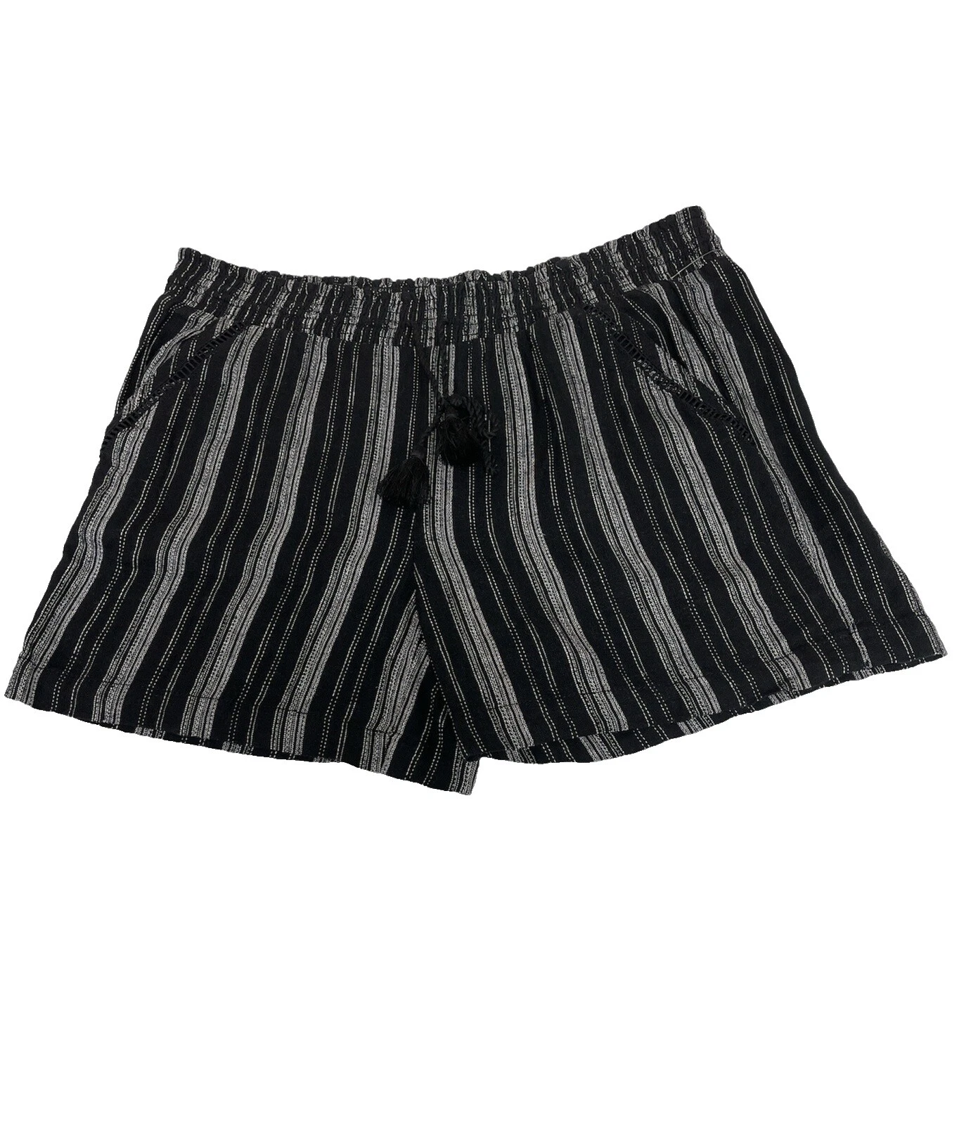 Polyester Striped Plus Size Shorts for Women