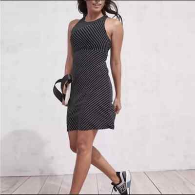 black and white striped athletic dress Morticia Addams Halloween Costume for Adults – Hallowitch Costumes main image 1