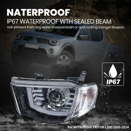 2Pcs LED Headlight Head Lamp Projector For Mitsubishi Triton ML MN Ute 2005-2014 - Picture 5 of 14