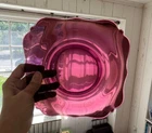 AMETHYST SQUARE ELEGANT DEPRESSION GLASS LUNCHEON PLATES UNK 2582 SET OF 6