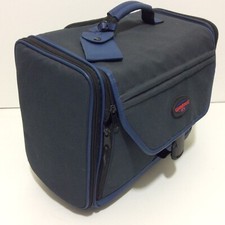 Generations Rolling Traveling Storage Case Tote Scrapbooking Crafts Black Blue