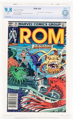   ROM SPACEKNIGHT #34 NEWSSTAND CBCS 9.8 Fantastic Four & Nova App 1982 cgc