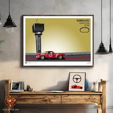 Richmond Race Track NASCAR Poster Bobby Allison Chevrolet Racing Nascar Print