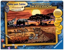 Ravensburger 28819 Peinture Par Numéros Kit Afrique Impressions Savane 40x30 Cm